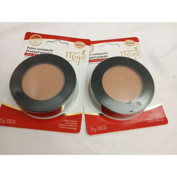 Maja Sevilla Pressed Powder, Mirror and Tassel Compartment  0.53 OZ Spain - Picture 1 of 5